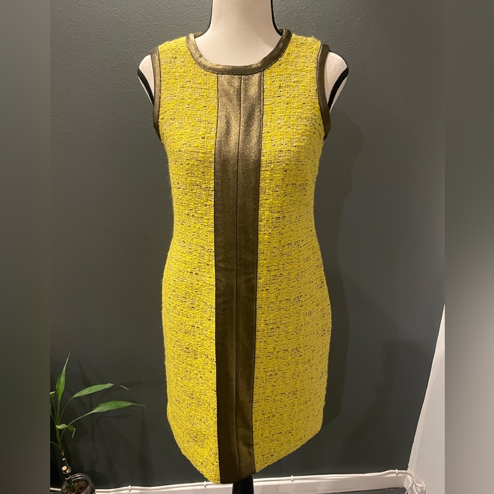 Anthropologie Britt Ryan Yellow Sleeveless dress size 0